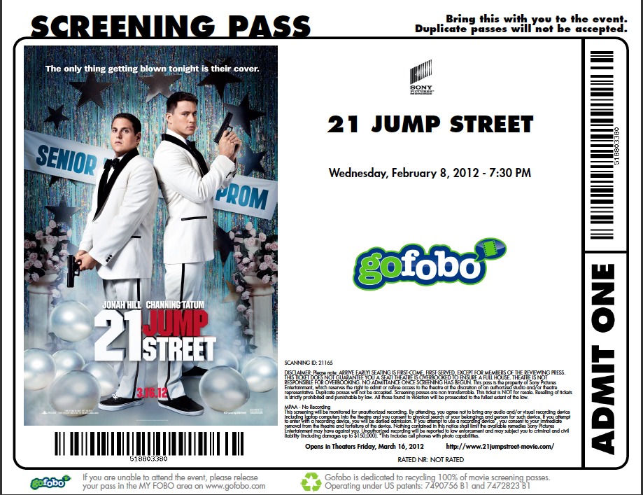 21 Jump Street Free Screening