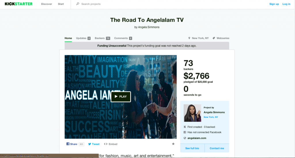Kickstarter | The Road To AngelaIam TV