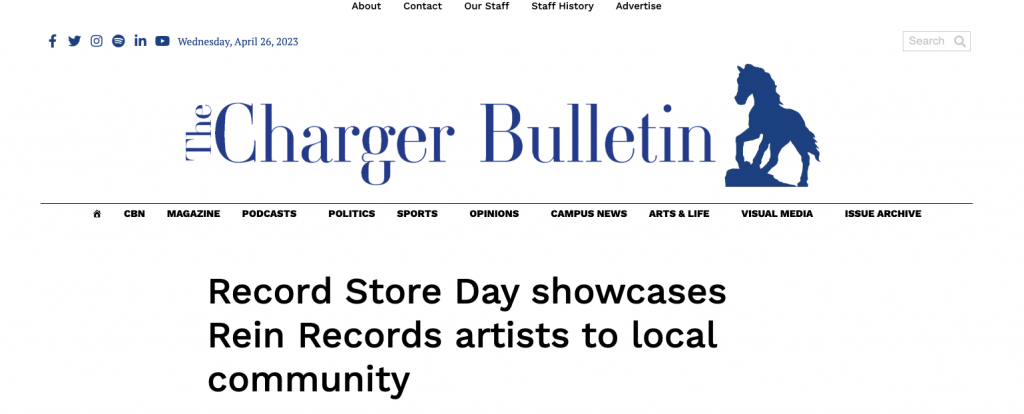 The Charger Bulletin Record Store Day University of New Haven